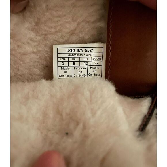 UGG Butte Worchester Brown Leather Waterproof Vibram Boots Men 9M US/42EU 5521 - Picture 6 of 16